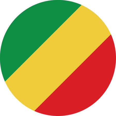 Circular national flag of Republic of the Congoのイラスト素材