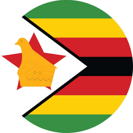 Circular national flag of Zimbabweのイラスト素材