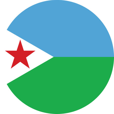 Circular national flag of Djiboutiのイラスト素材