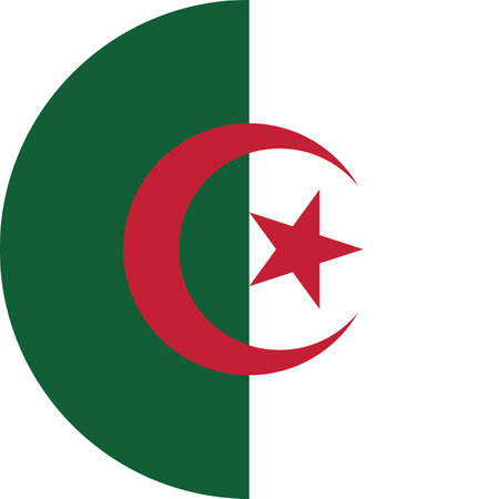 Circular national flag of Algeriaのイラスト素材