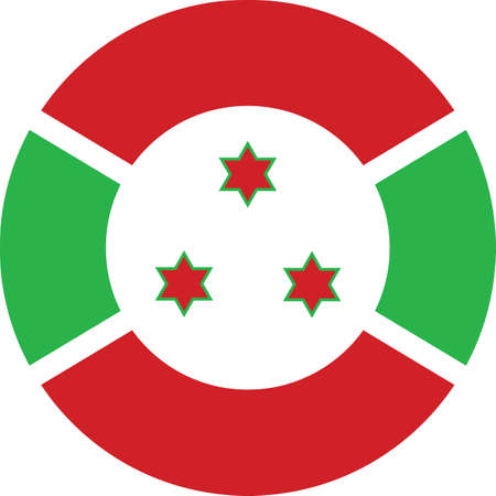 Circular national flag of Burundiのイラスト素材
