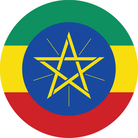 Circular national flag of Ethiopiaのイラスト素材