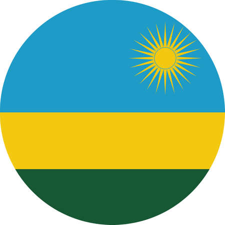 Circular national flag of Rwandaのイラスト素材