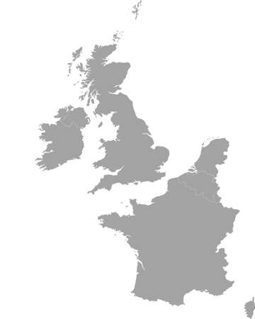 Gray map of the countries of the Western Europeのイラスト素材