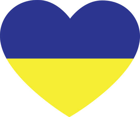 Ukrainian flag in the shape of a heartのイラスト素材