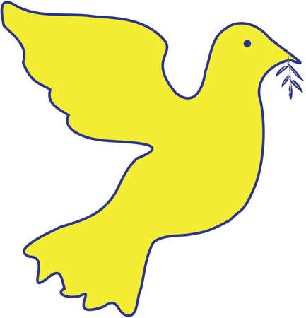 Dove of peace in the colors of the Ukrainian flagのイラスト素材