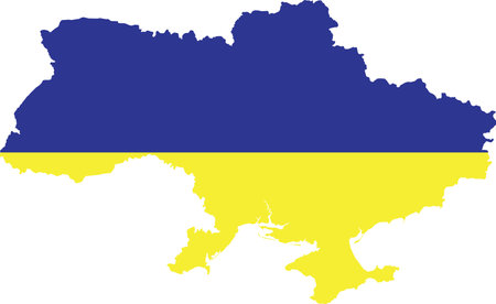 Map of Ukraine with national flagのイラスト素材