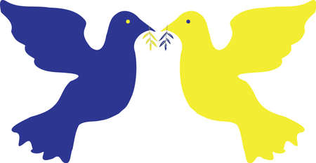 Dove of peace in the colors of the Ukrainian flagのイラスト素材