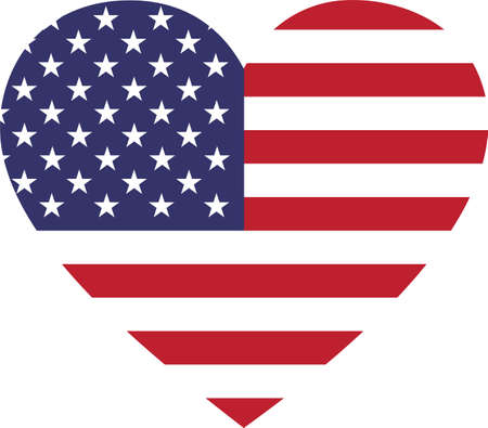 Vector illustration of Flag of United States of America within a heart shapeのイラスト素材