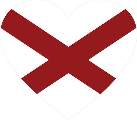 Vector illustration of Flag of US federal state of Alabama within a heart shapeのイラスト素材