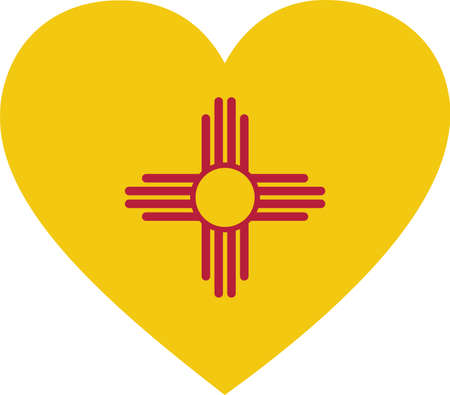 vector illustration of Flag of US federal state of New Mexico within a heart shapeのイラスト素材