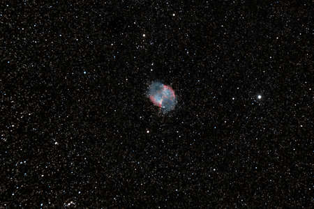 The Dumbbell Nebula from my backyard. Also known as Apple Core Nebula, Messier 27, M 27, or NGC...