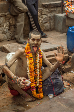Holy Man in The Streets of Jaipurのeditorial素材