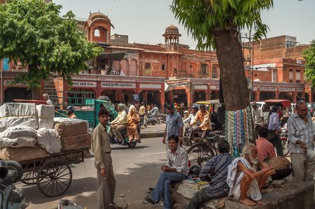 People in The Streets of Jaipurのeditorial素材