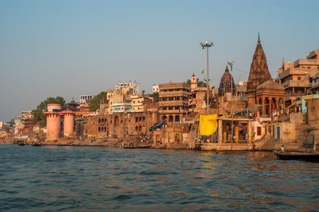 Varanasi Morning at Ganga Riverのeditorial素材