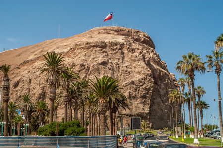 Hill Morro de Arica in Chileのeditorial素材