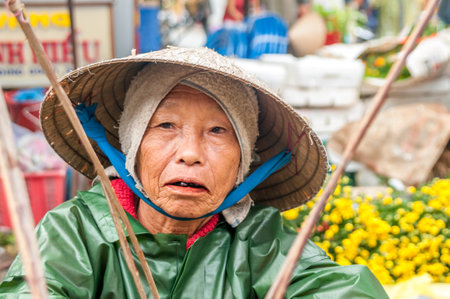 Saleswoman Souvenirs in Hoi An - Vietnamのeditorial素材