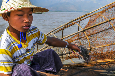 Small Fisherman on Inle Lake