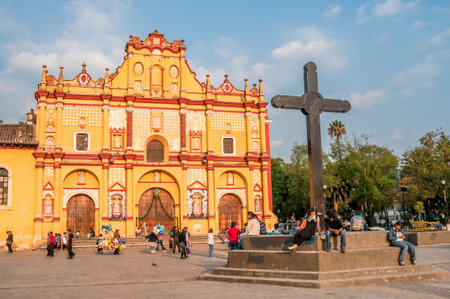 Cathedral of San Cristobal de las Casas - Mexicoのeditorial素材
