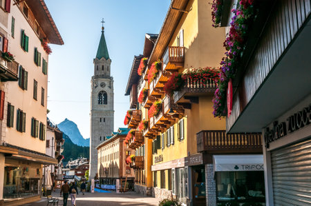 Narrow Aisle in Cortina d Ampezzo のeditorial素材