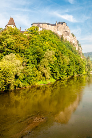 Orava Castle with Orava River - Slovakiaのeditorial素材