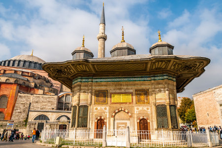 Fountain of Ahmed III near Hagia Sophiaのeditorial素材