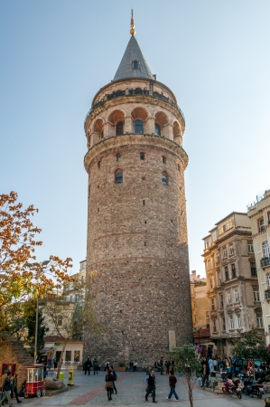 The Galata Tower  Galata Kulesi  - Istanbulの写真素材