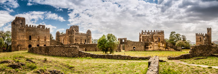 Panorama view at the Fasilides castle in Gondar のeditorial素材