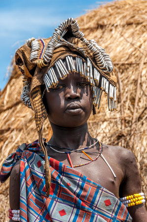 Omo Valley people - Mursi tribeのeditorial素材