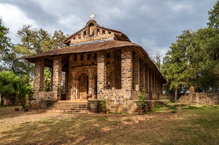 Debre Birhan Selassie Church in Gondar, Ethiopia の写真素材