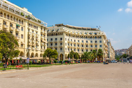THESSALONIKI, GREECE - JULY 26,2014 - View at the street of Thessaloniki It is the second-largest city in Greece and the capital of the traditional Greek geographic region of Macedonia のeditorial素材