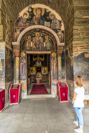 GRACANICA, KOSOVO - JULY 27,2014 - Gracanica is a Serbian Orthodox monastery located in Kosovo Gracanica was constructed on the ruins of an older 13th-century church of the Holy Virgin, which was built on the ruins of a 6th-century のeditorial素材