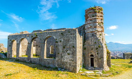 Old church in Rozafa castle ruins near Shkodra cityの写真素材