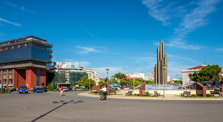 SHKODRA, ALBANIA - JULY 29,2014 - In the streets in Shkodra  It is one of the oldest and most historic places in Albania, as well as an important cultural and economic centre のeditorial素材
