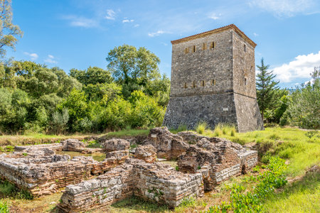 Venetian tower in Butrint - Albaniaのeditorial素材