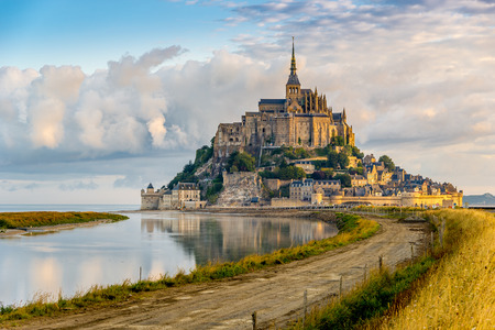 Morning view at the Mont Saint-Michel - Franceの写真素材
