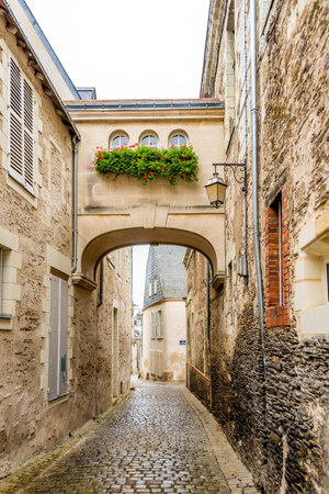 ANGERS, FRANCE - AUGUST 25,2014 - In the street in Angers. Angers is the historical capital of Anjou and was for centuries an important stronghold in northwestern France.のeditorial素材