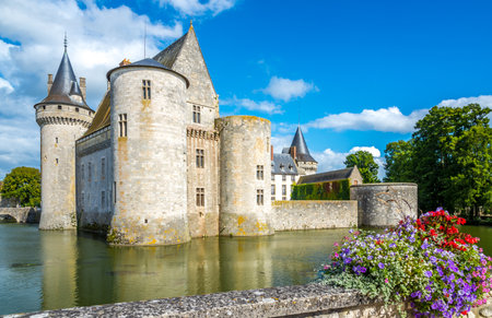 Chateau of Sully sur Loire in Franceのeditorial素材