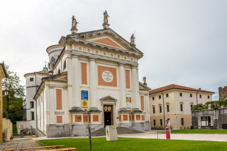 CASTELFRANCO,ITALY - SEPTEMBER 13,2014 - Cathedral of Castelfranco Veneto.The older part of the town is square, surrounded by medieval walls and towers constructed by the people of Treviso in 1211.のeditorial素材