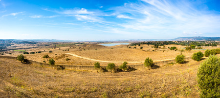 Panoramic view at nature near Oschiri - Sardinia,Italyの写真素材