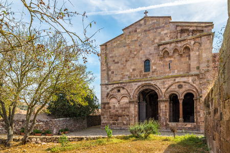 Facade of Basilica Sant Antioco di Bisarcio near Ozieri - Sardinia,Italyの写真素材
