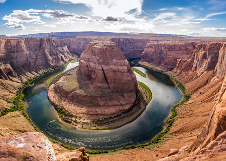 Horseshoe Bend with Colorado riverの写真素材