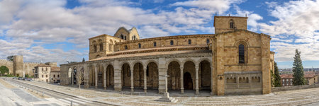 Avila, SPAIN - APRIL 23.2016 - Basilica of San Vicente in Avila. It is one of the best examples of...