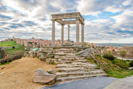 Monument Four Posts (Los Cuatro Postes) in Avila - Spainの写真素材