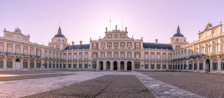 ARANJUEZ,SPAIN - APRIL 24,2016 - View at the Royal Palace of Aranjuez. The Royal Palace of Aranjuez is a residence of the King of Spain, located in the town of Aranjuez.のeditorial素材