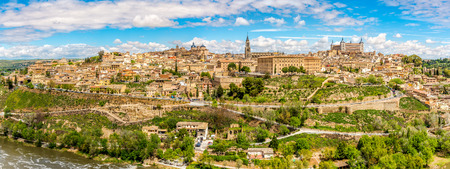 Panoramic view at the Old Town of Toledo in Spainの写真素材