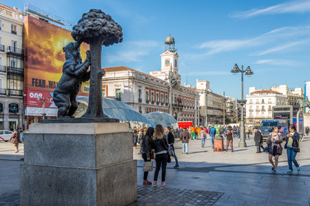 MADRID,SPAIN - APRIL 25,2016 - In the streets of Madrid (Puerta del Sol). Madrid is the capital of Spain.のeditorial素材