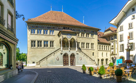 BERN,SWITZERLAND - AUGUST 26,2016 - City hall - Rathaus of Bern. Bern is capital of Switzerland.のeditorial素材