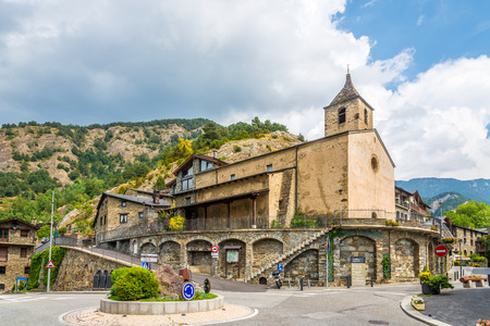 Church of Sant Corneli and Cebria in Ordino - Andorraの写真素材