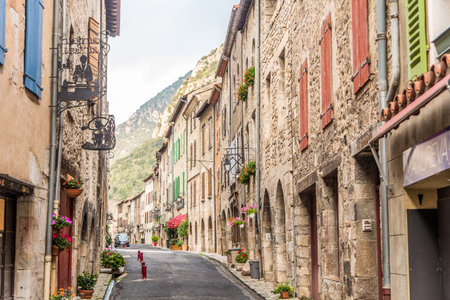 VILLEFRANCHE DE CONFLENT,FRANCE - AUGUST 29,2016 - Villefranche de Conflent is historically a town in the Conflent region of Catalonia, and now a commune in the Pyrenees-Orientales department in southern France.のeditorial素材